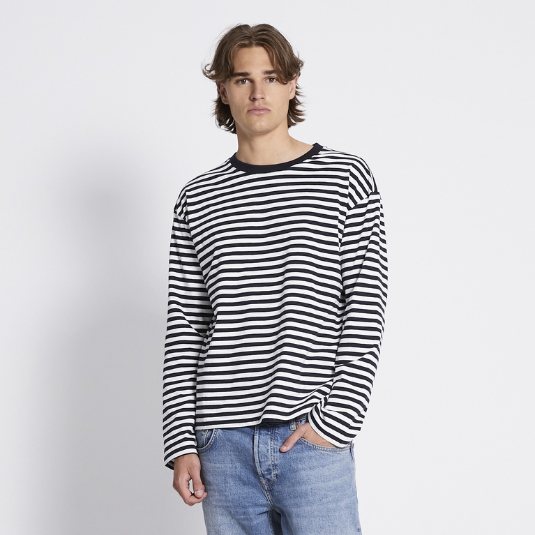 Striped long sleeve tee "Lion stripe" Navy